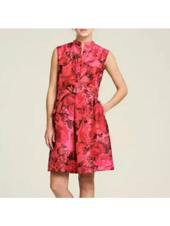 J Crew Dresses & Skirts - J Crew Pink Floral Sleeveless Taffeta Satin Mini Dress Size 2